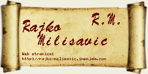 Rajko Milisavić vizit kartica